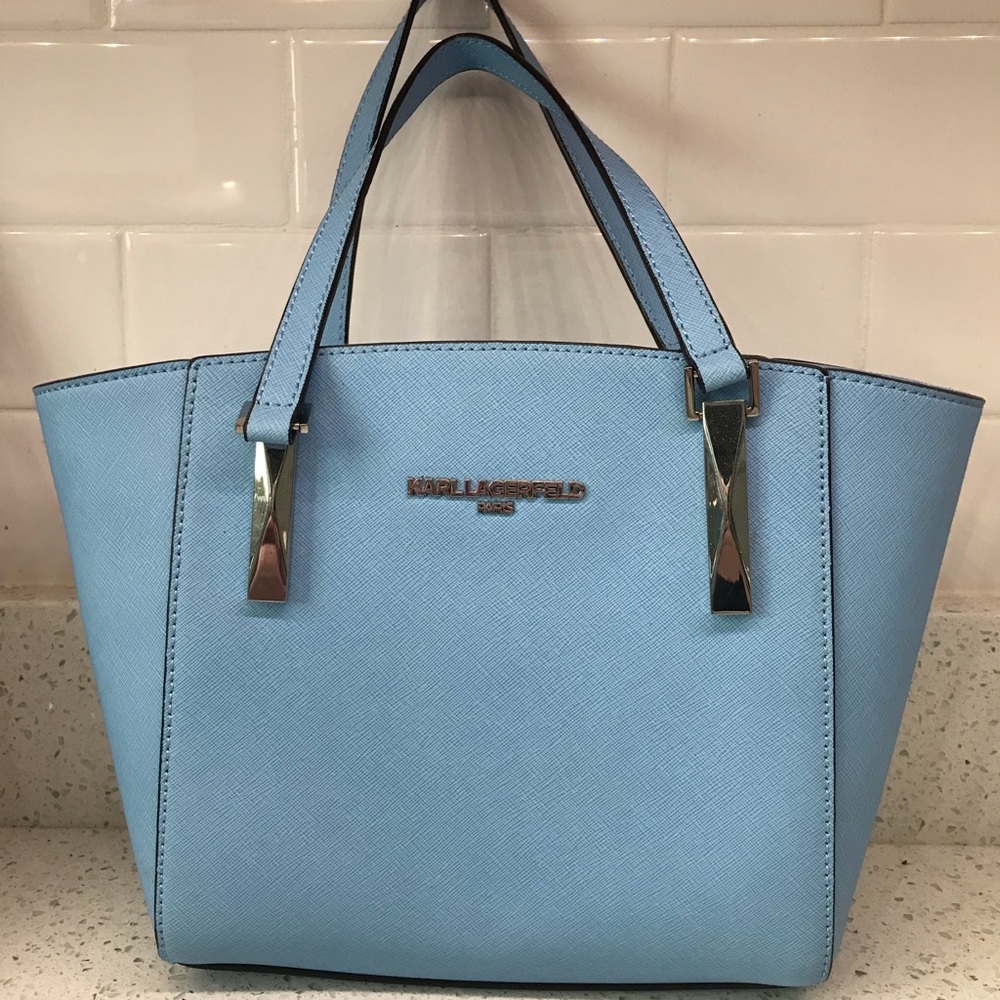Karl Lagerfeld baby blue handbag purse